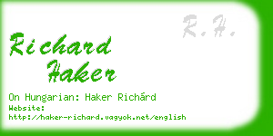 richard haker business card